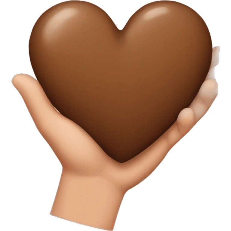 Brown heart in hand emoji