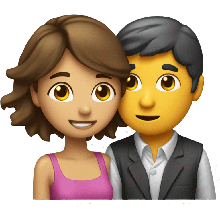 Chica dando porras a su novio que está haciendo tarea ambos son morenitos  emoji