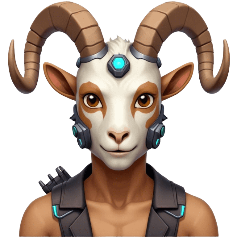 Cyberpunk Goat(Ram) man 2/3 veiw emoji