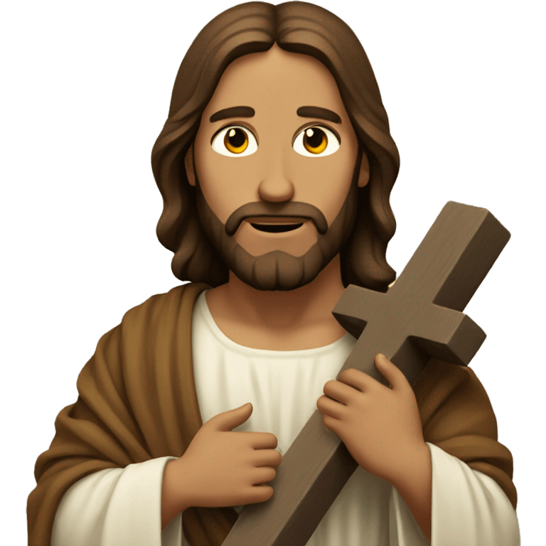 Jesus holding a cross emoji