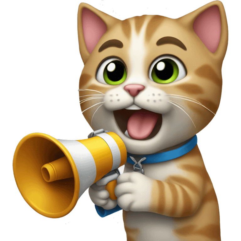 kitten holding megaphone emoji