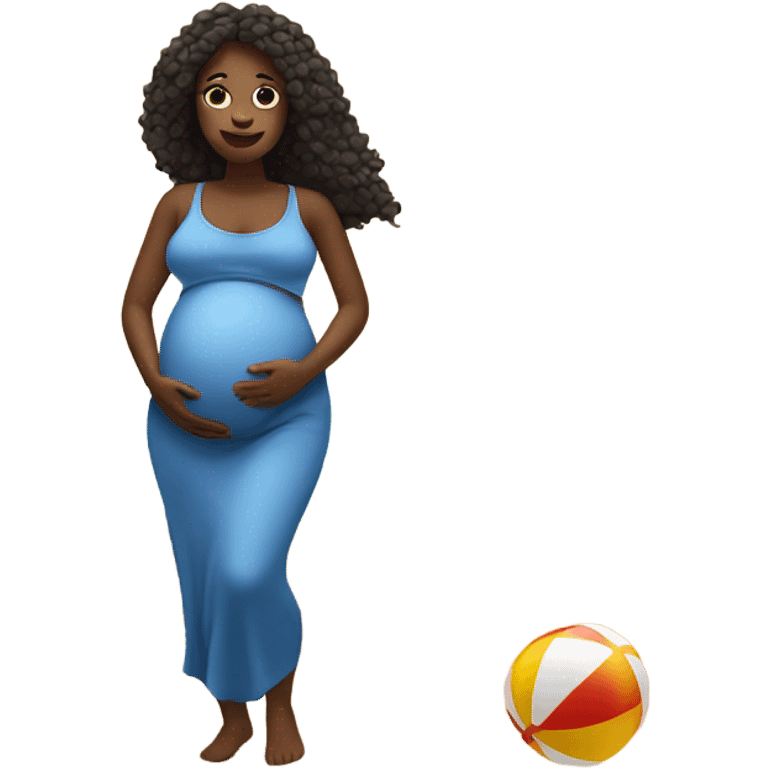 Pregnant woman on the beach emoji