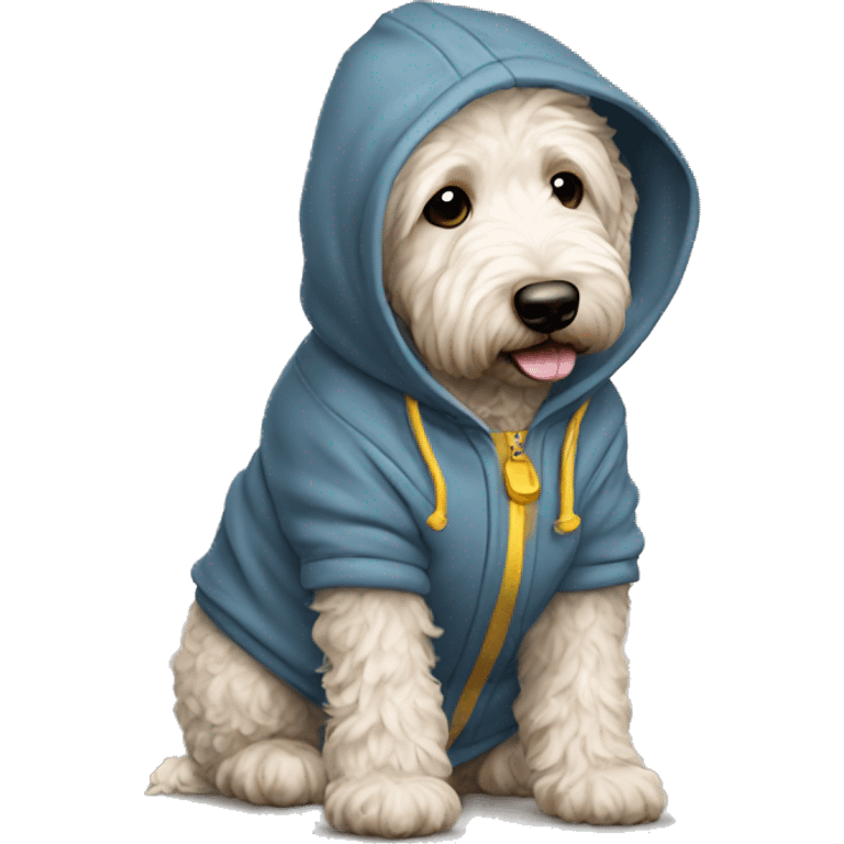 Golden Doodle wearing a hoodie emoji