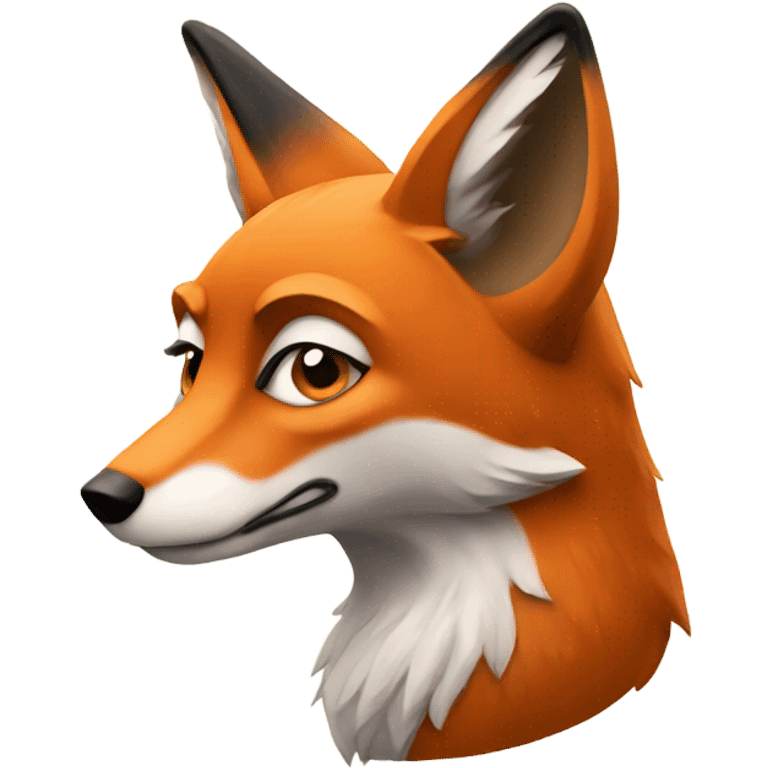 Pensive fox emoji