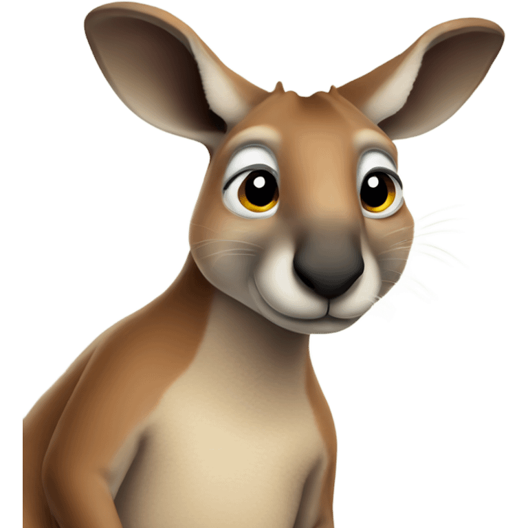 Shy kangaroo emoji