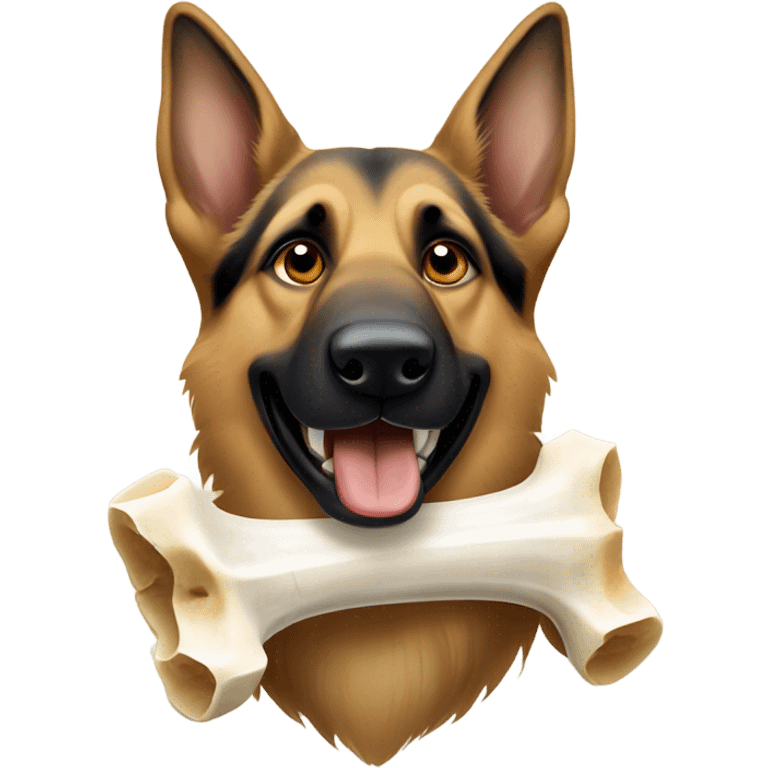 German Shepard with bone emoji