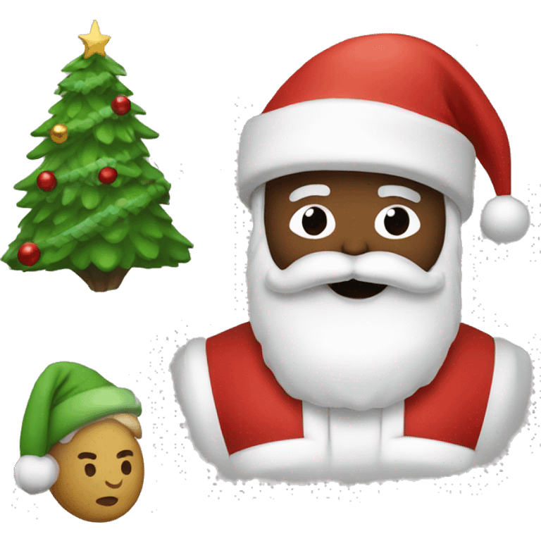 Santa and Christmas tree emoji