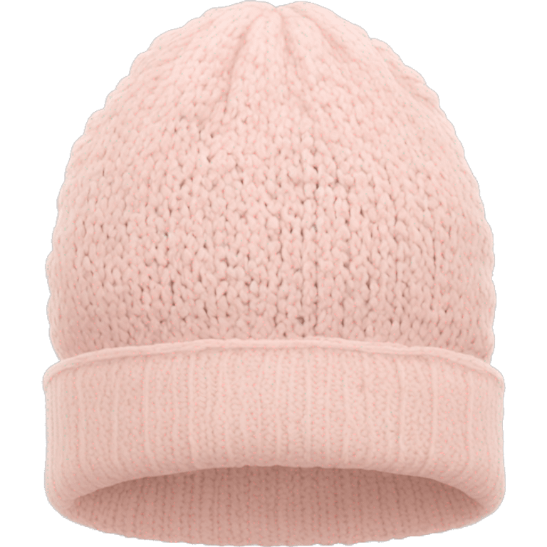 Pale blush pink winter knit cap isolated emoji