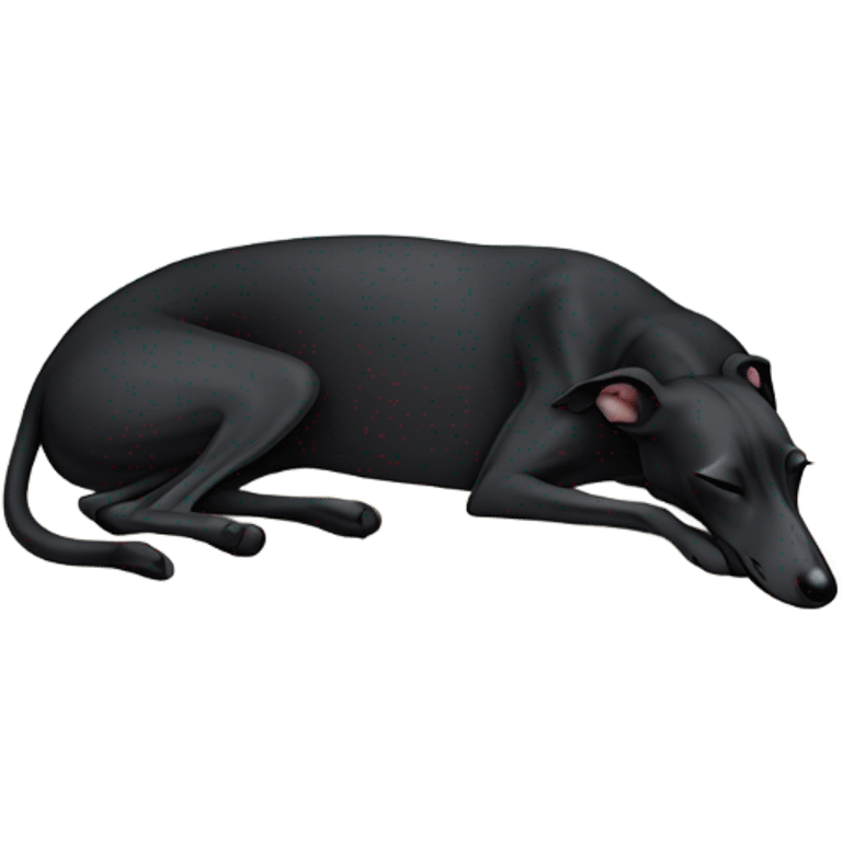 Black greyhound sleeping curled up emoji