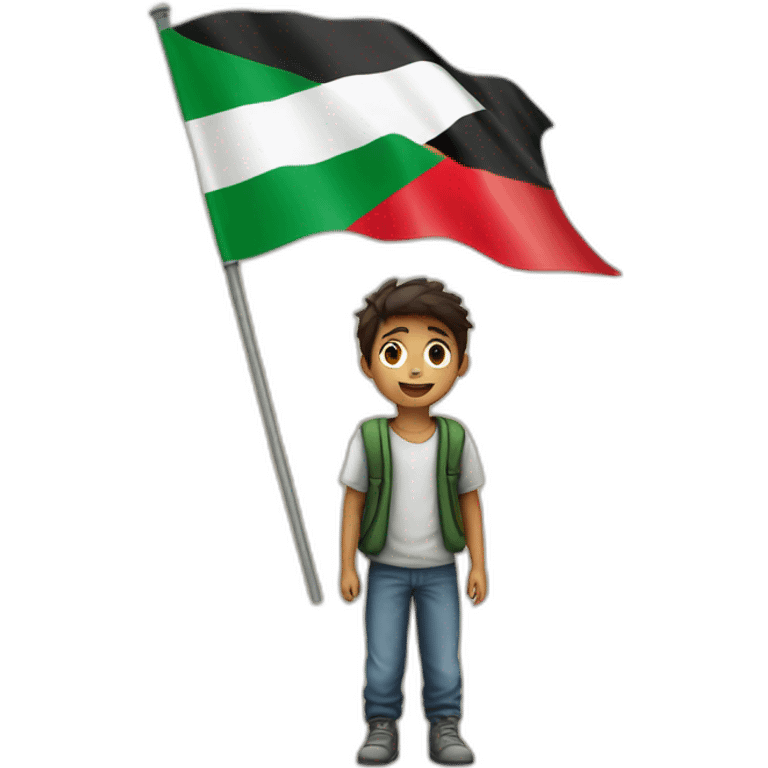 Palestine flag with a boy emoji