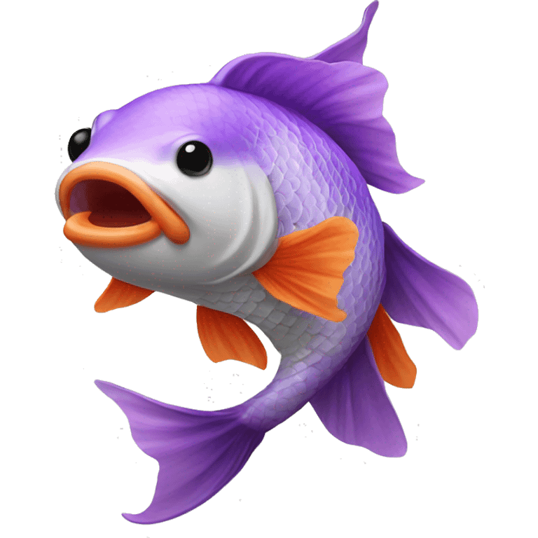 Koi fish with a purple mustache  emoji