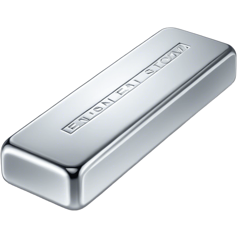 Cinematic Realistic Silver Bar, Cool and gleaming, with smooth, polished silver surfaces reflecting the light in soft, pristine highlights. The elegant shine of the metal exudes sophistication and timeless class. Soft glowing outline, capturing the essence of refined luxury and understated elegance in polished silver. emoji