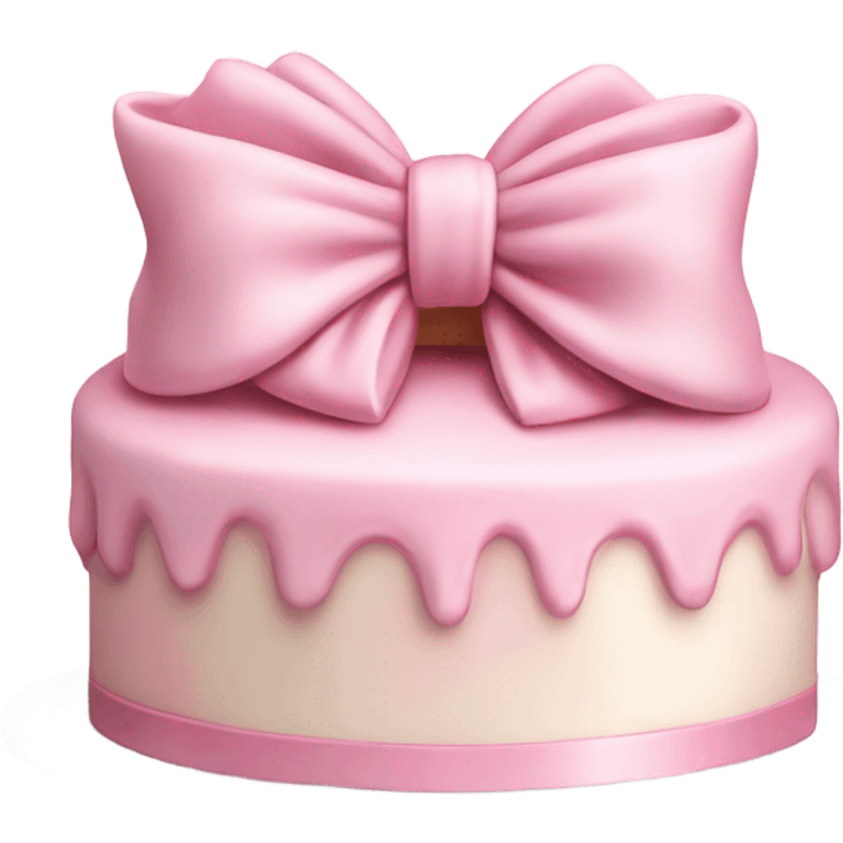 Coquette bow cake light pink emoji