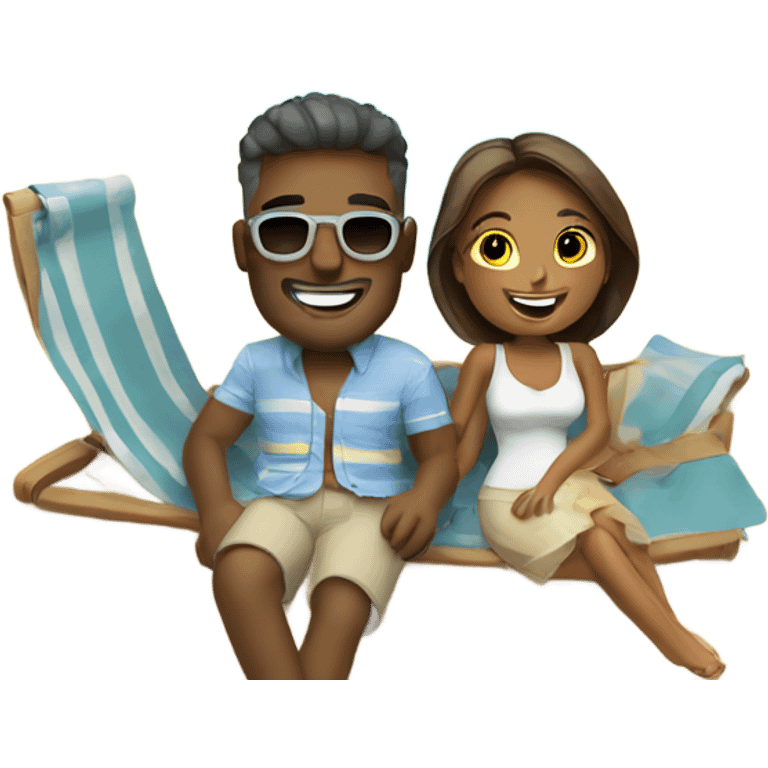 happy couple on vacation emoji