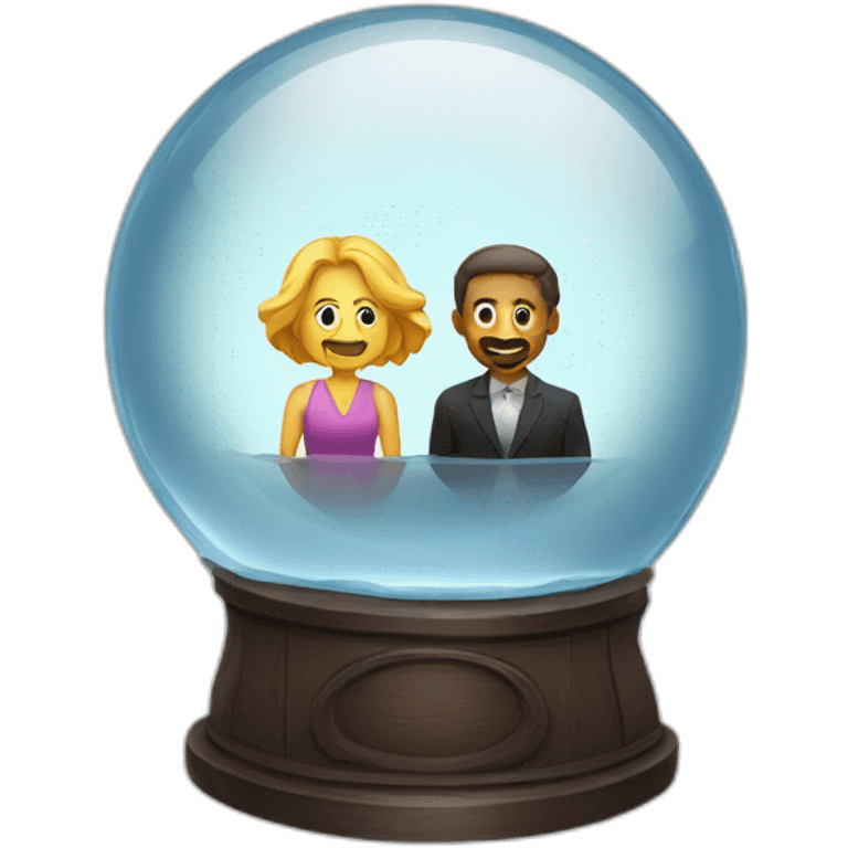 Crystal ball with a couple emoji