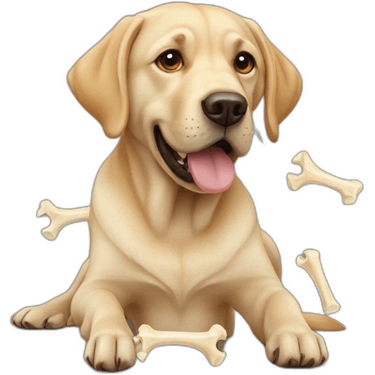 labrador with bones emoji