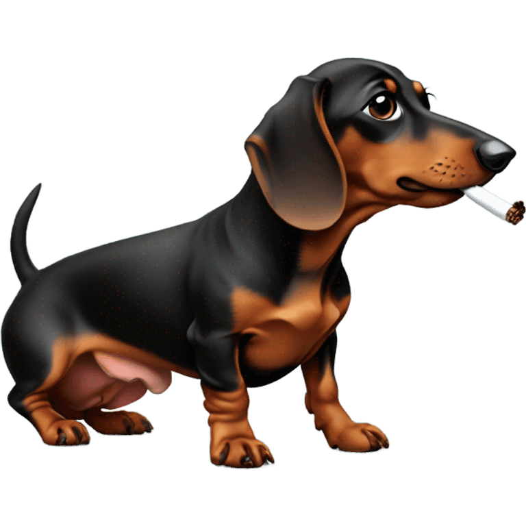 Dachshund smoking  emoji