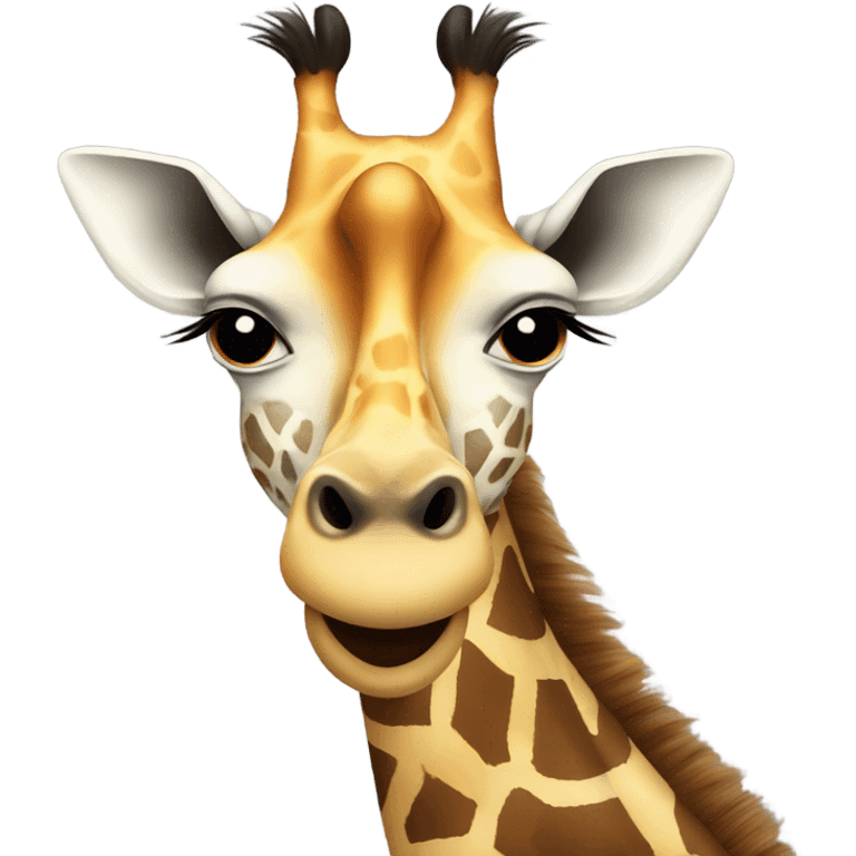 Giraffe with cry face emoji