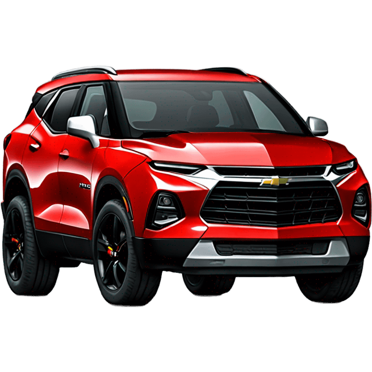 Red 2020 Chevrolet Blazer black wheels cartoon emoji