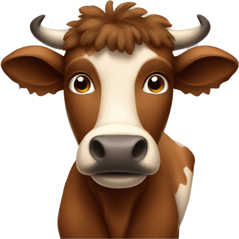 Brown fluffy cow emoji