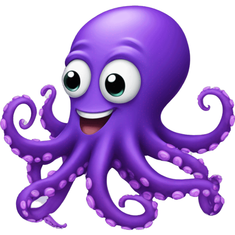 happy purple octopus emoji