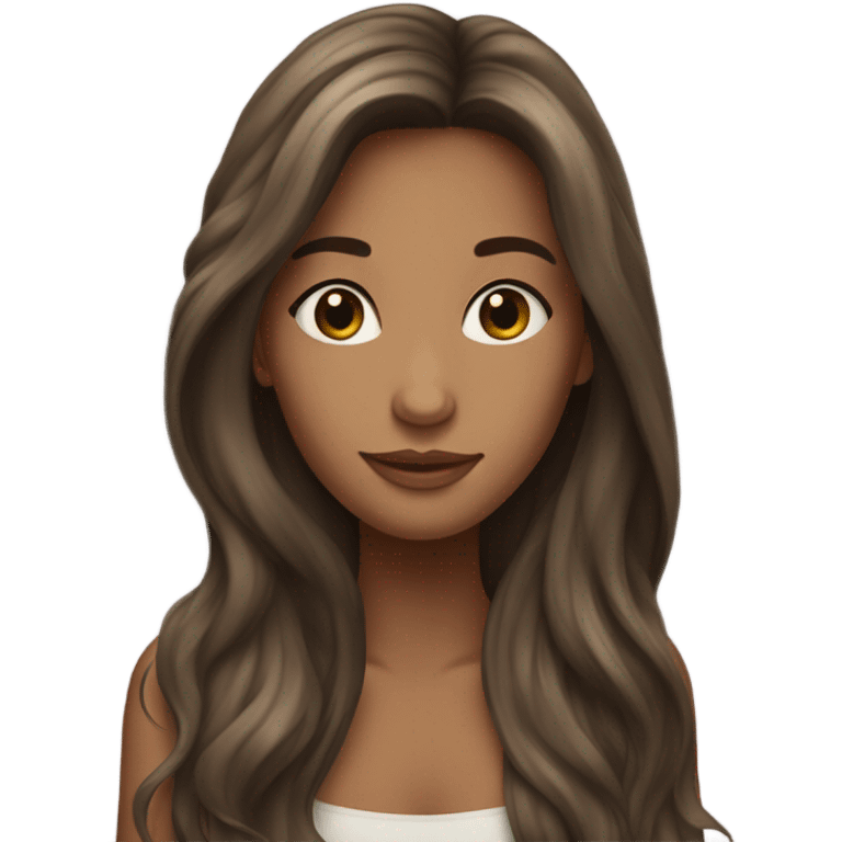 Beautiful girl, long hair, brunette emoji