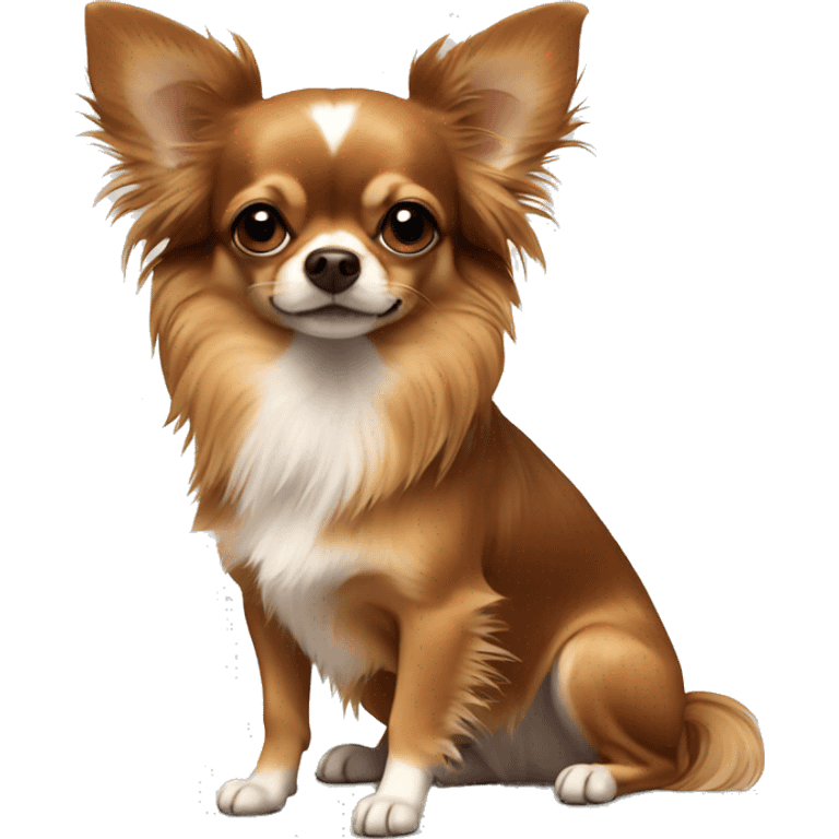 Brown long haired chihuahua emoji