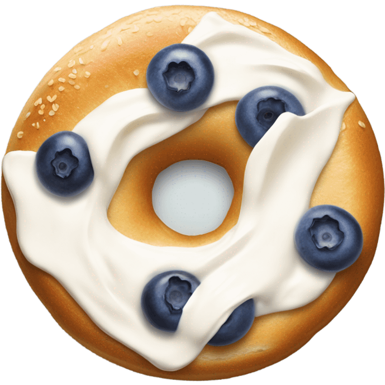 blueberry bagel with cream cheese emoji