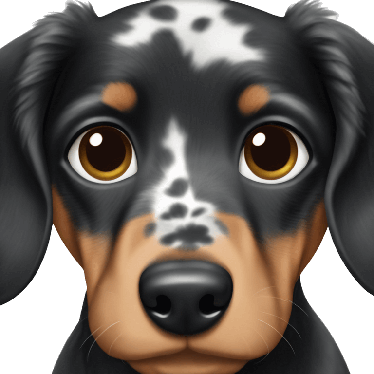 Black merle dachshund puppy emoji