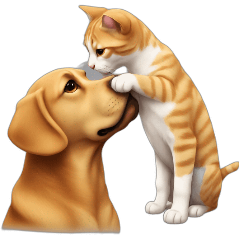 cat kiss dog emoji