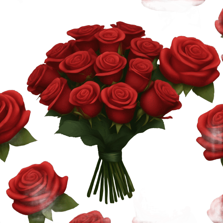 Bouquet of red roses in a black package emoji