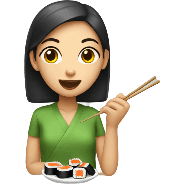 Girl eating sushi  emoji