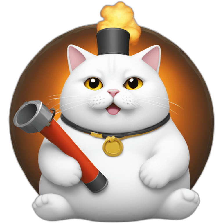 Fat-White-cat-holding-dynamite emoji