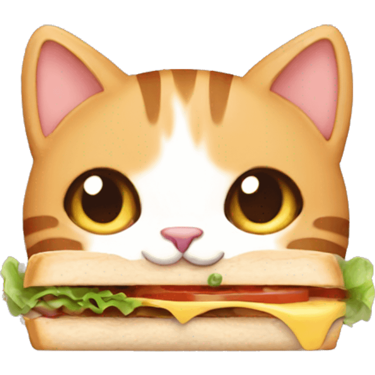 Cat eating a sandwich emoji