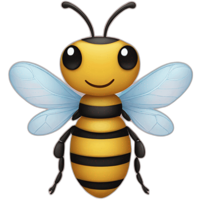 Create an emoji of two bees in love aroynd a mini-bee newborn emoji