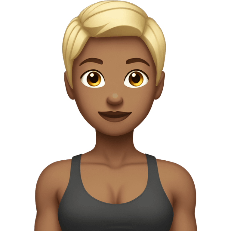 musclegirl with blond short hair emoji