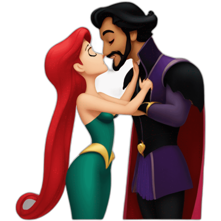 the little mermaid kissing jafar emoji