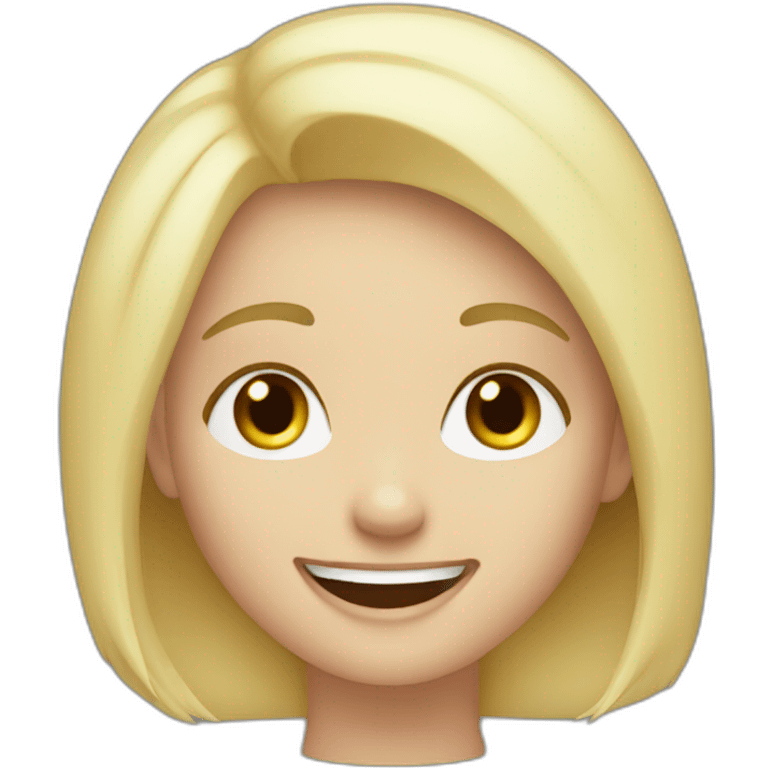 White blonde Girl happily agreeing with statement emoji