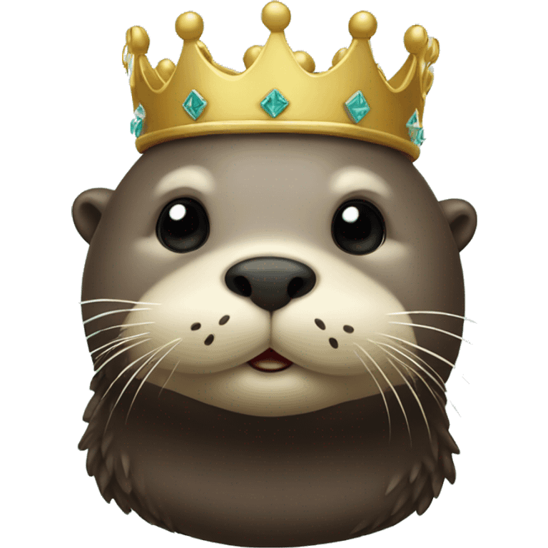 Sea Otter with crown on his head  emoji