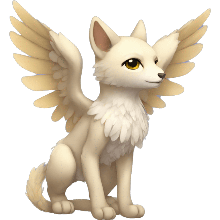 Anthro shy cute winged animal hybrid full body emoji