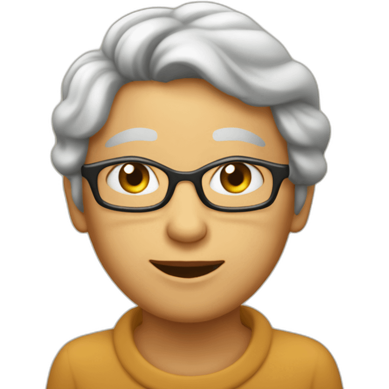 Une mamie sur un doigt emoji