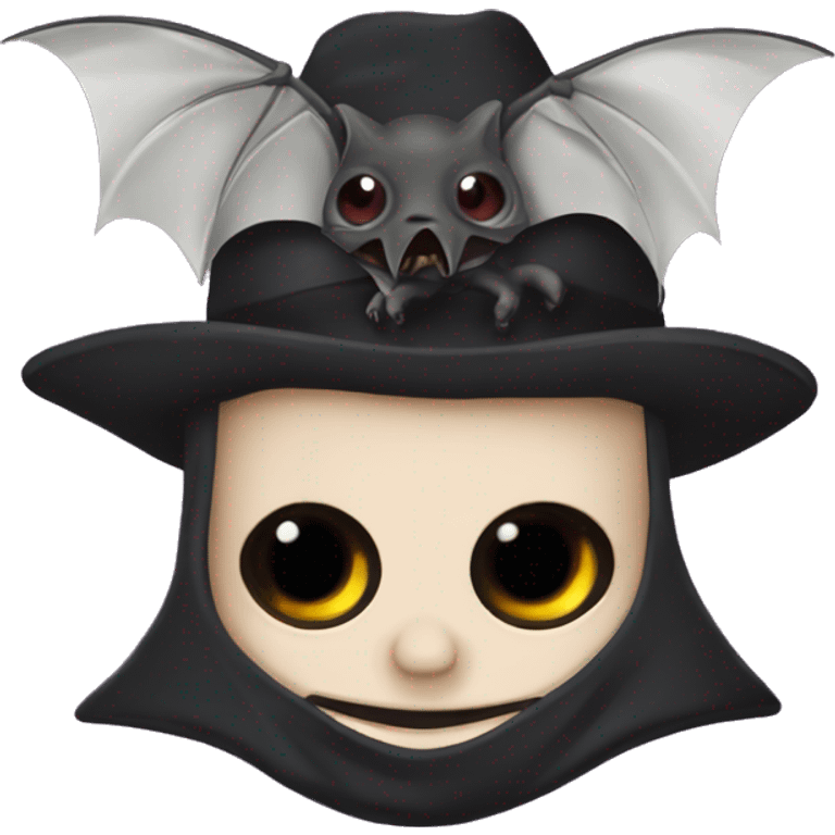 Emoji feiert mit Fledermaus, Totenkopf und vampir emoji