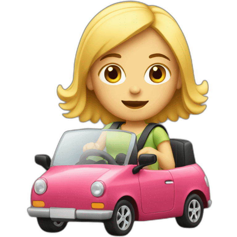 girl Driving Small Car emoji