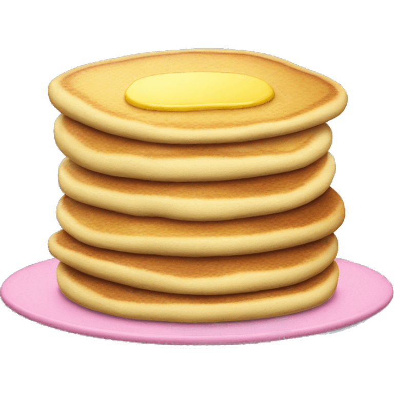 Pan cakes in blue, yellow, and pink stack   emoji