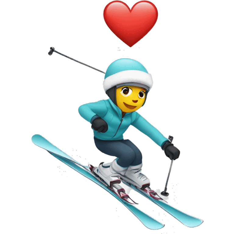 Skier white heart  emoji