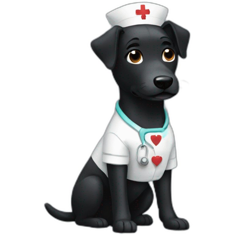 Nurse black dog emoji