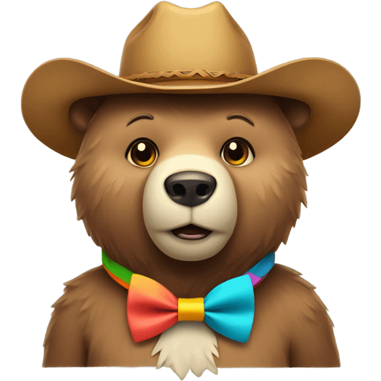 Bear with cowboy hat and bow tie emoji