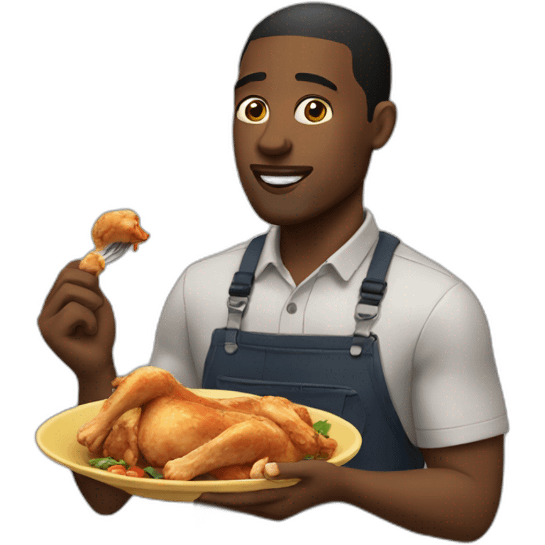 Black men eat chicken  emoji