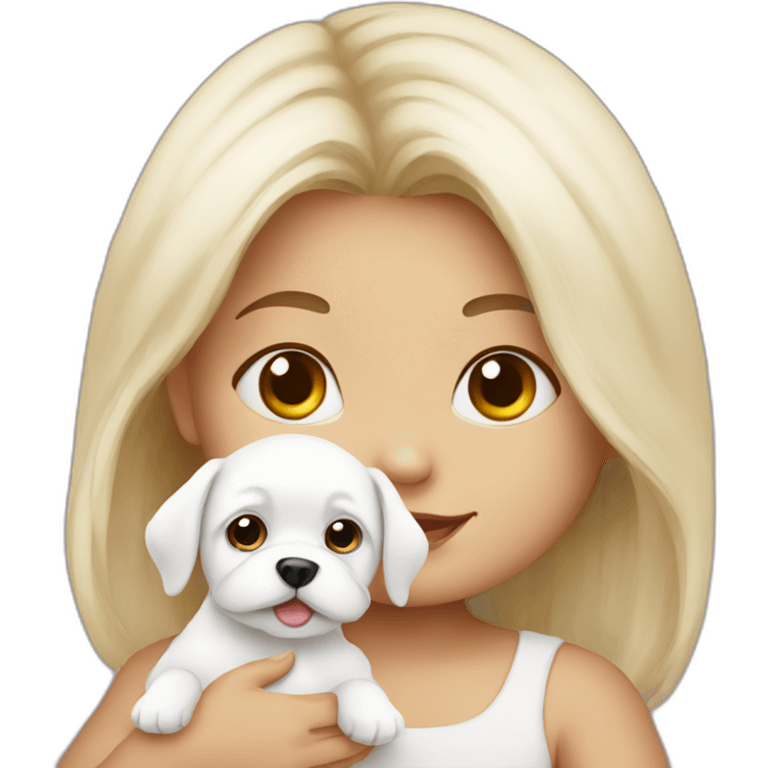 Baby with Maltese dog emoji