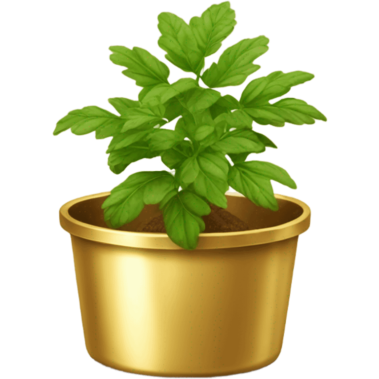 Herb in gold pot emoji